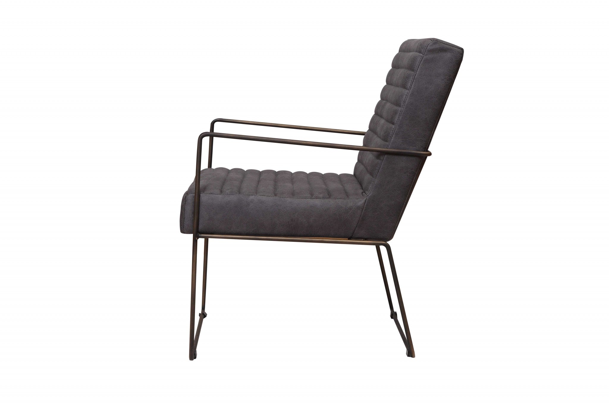 30" X 22" X 32" Grey Foam Metal Fabric Plywood Arm Chair