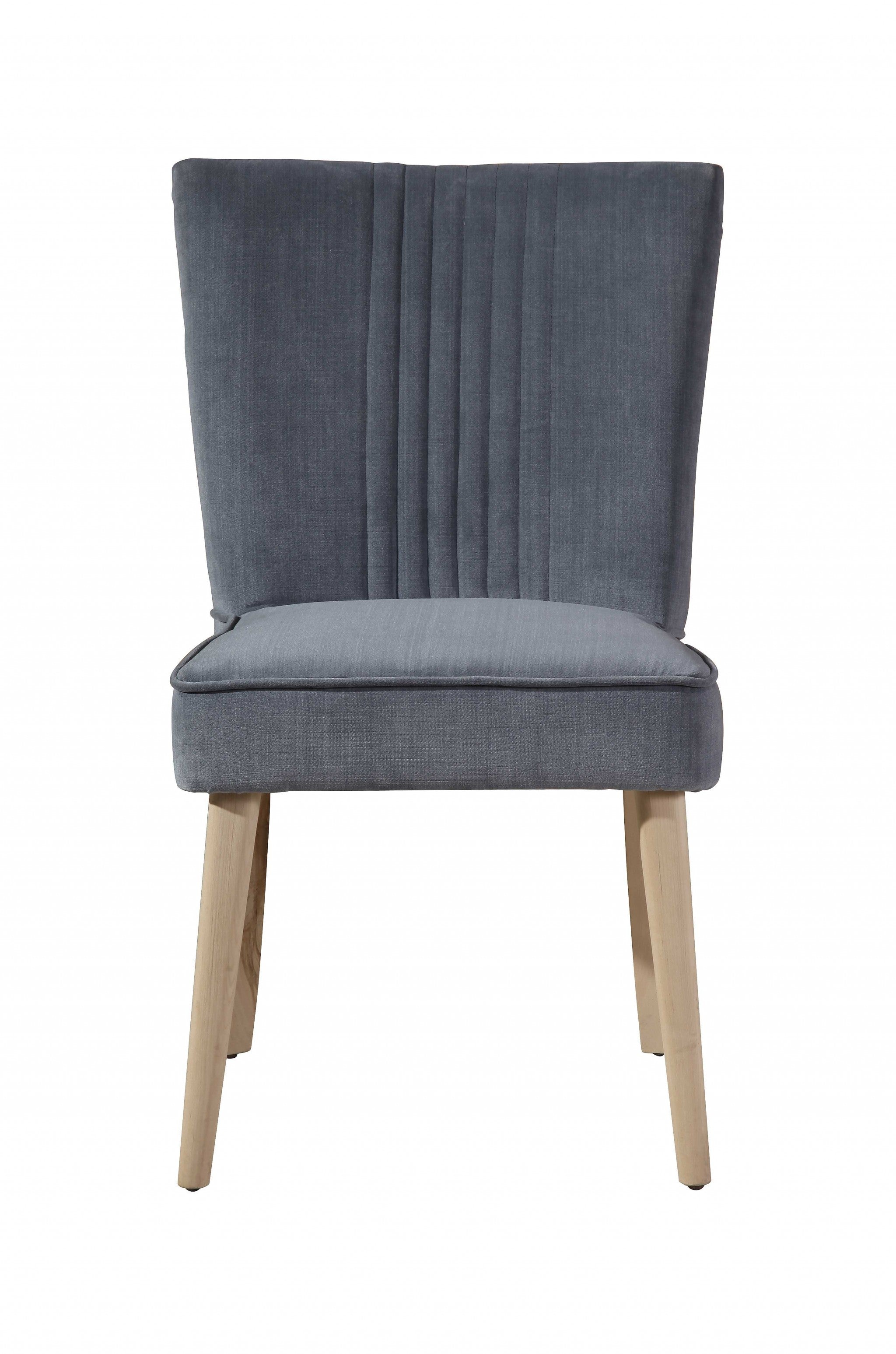 22" X 21" X 34" Blue Wood Polyester Dining Chair