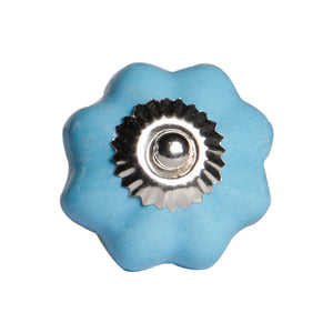 1.5" x 1.5" x 1.5" Glossy Navy  And Silver - Knobs 8-Pack