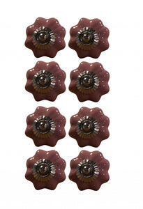 1.5" x 1.5" x 1.5" Glossy Pink, Silver And Red - Knobs 8-Pack