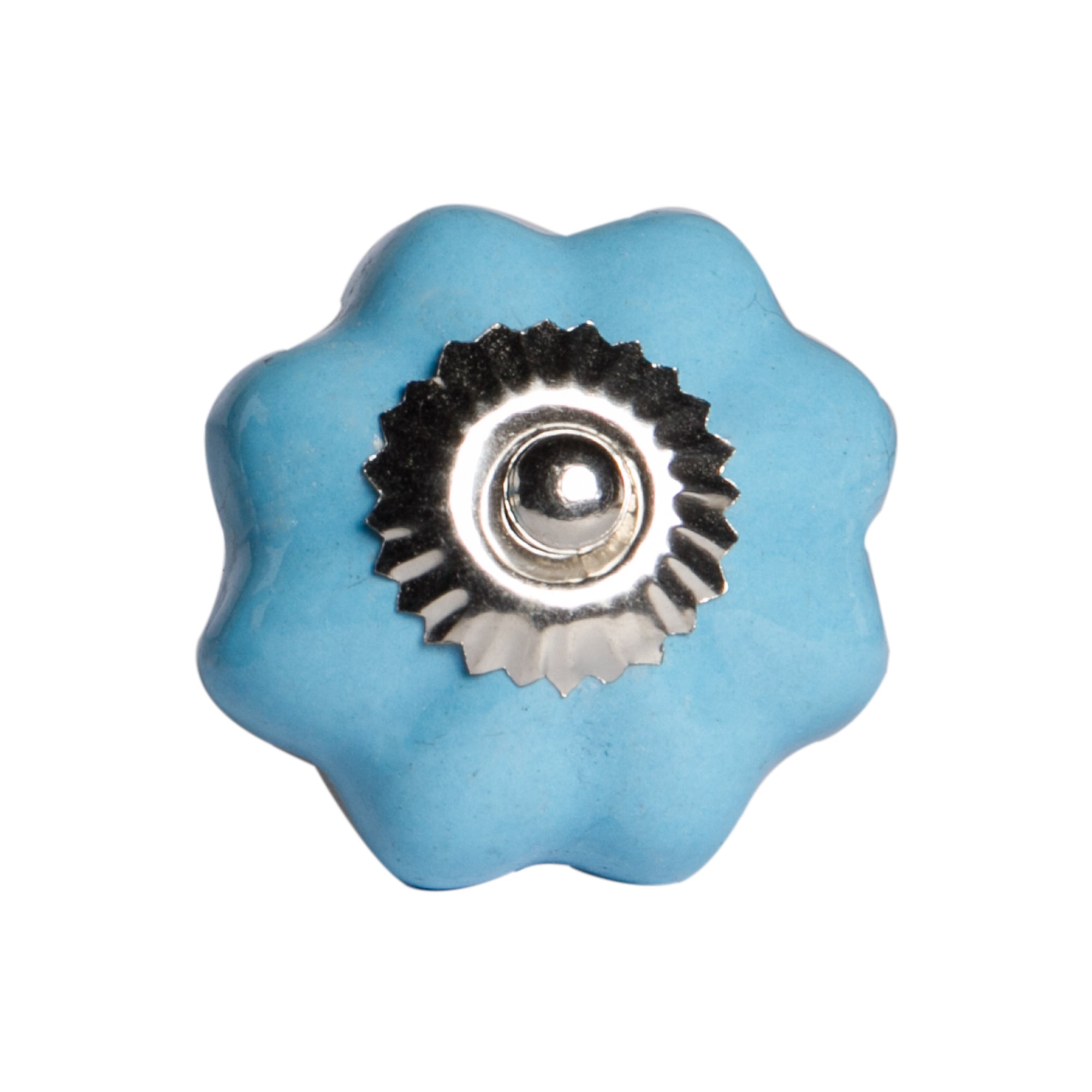 1.5" x 1.5" x 1.5" Light Blue and Silver - Knobs 12-Pack