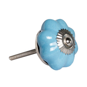 1.5" x 1.5" x 1.5" Light Blue and Silver - Knobs 12-Pack