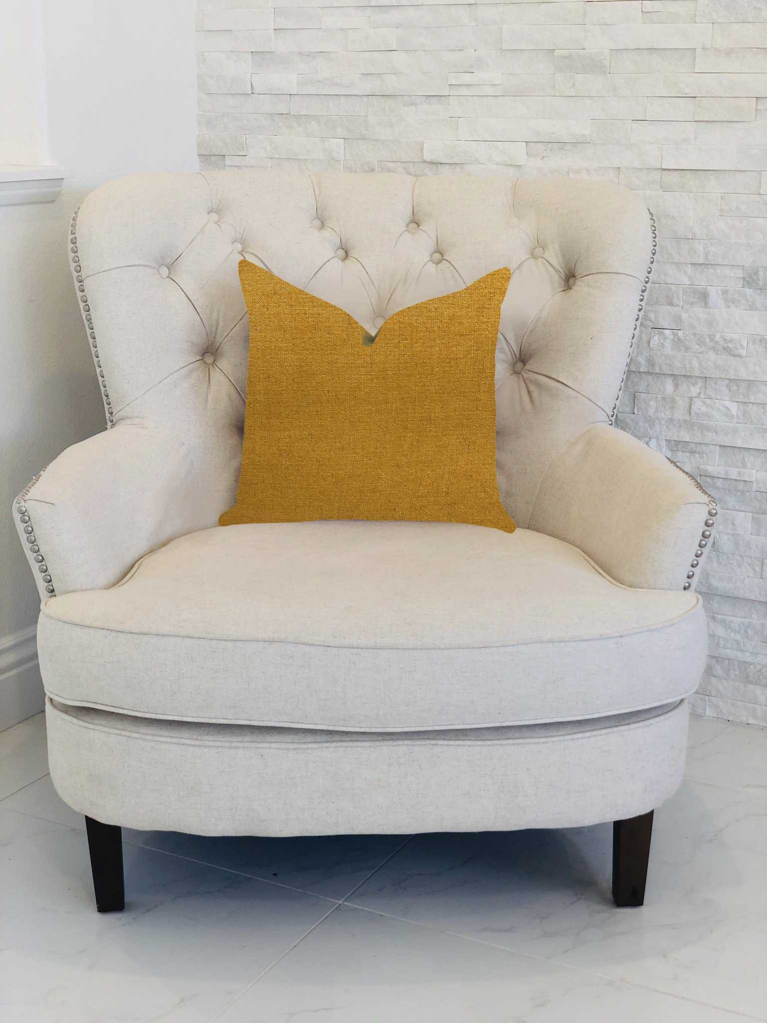 Luxury Throw Pillow in Gold   Double sided  20" x 20"