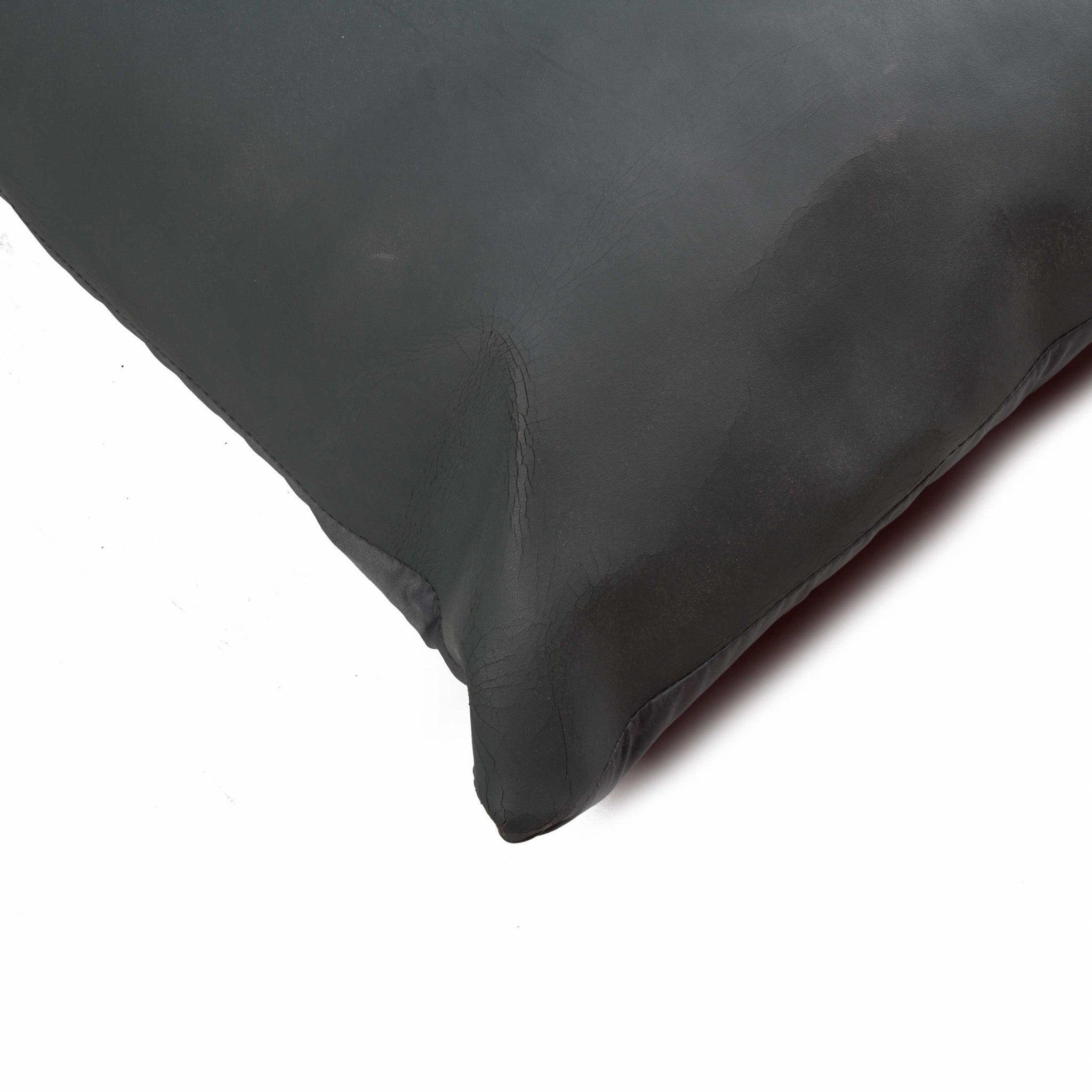 16" x 16" x 5" Slate Gray, Cowhide Leather - Pillow