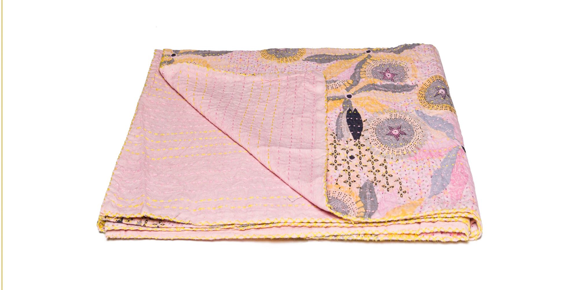 50" x 70" Multicolored, Superb, Kantha - Throw