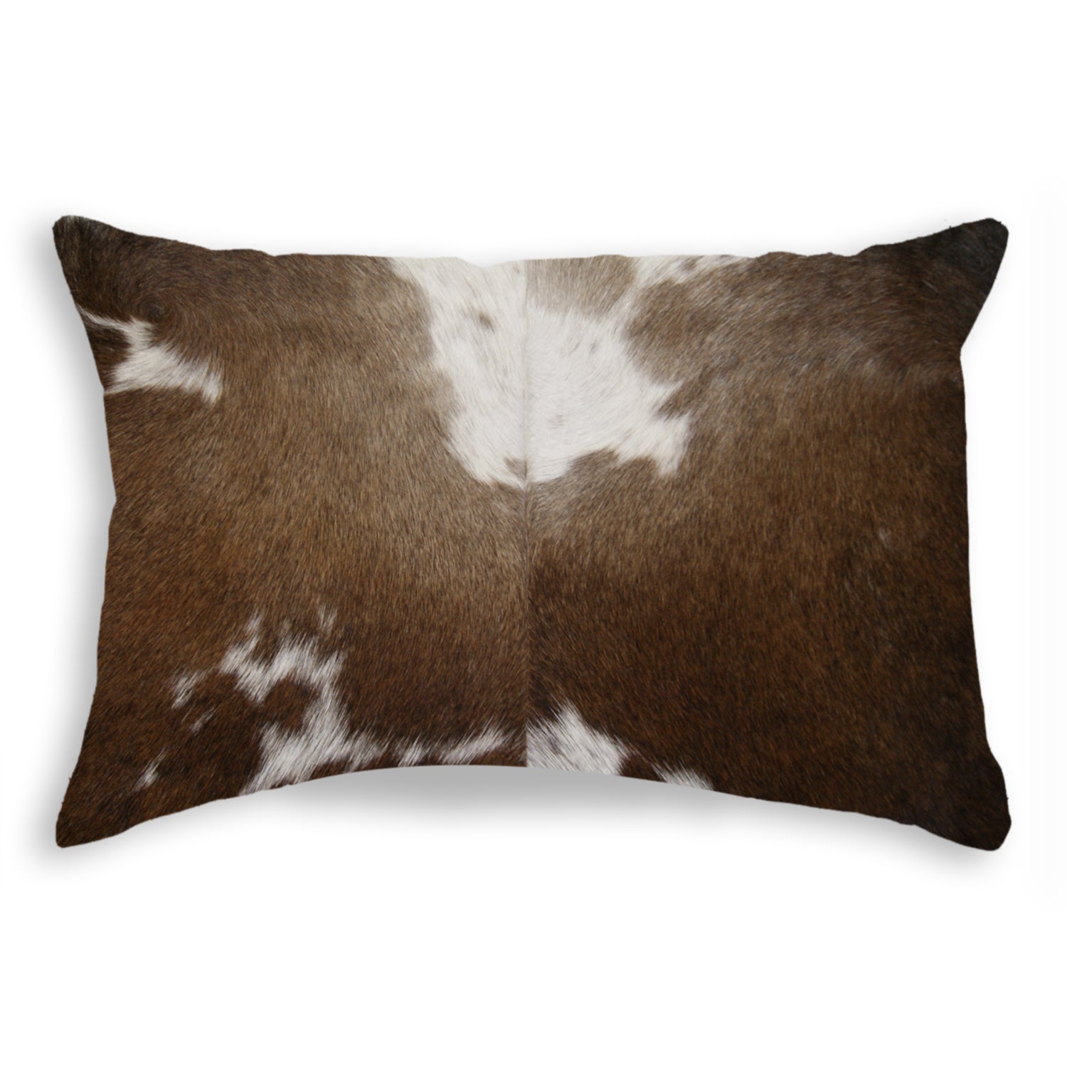 12" x 20" x 5" Chocolate And White Torino Kobe Cowhide - Pillow