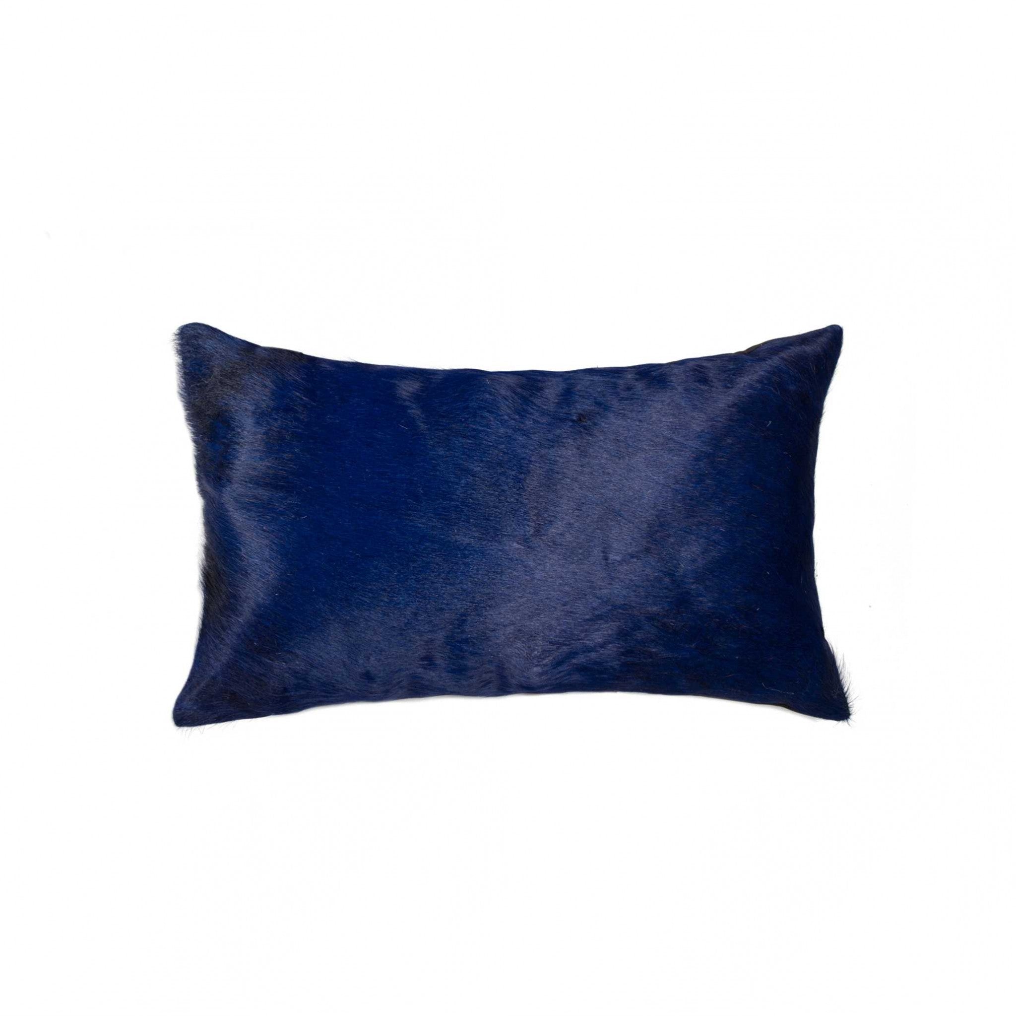 12" x 20" x 5" Navy, Torino Kobe Cowhide - Pillow