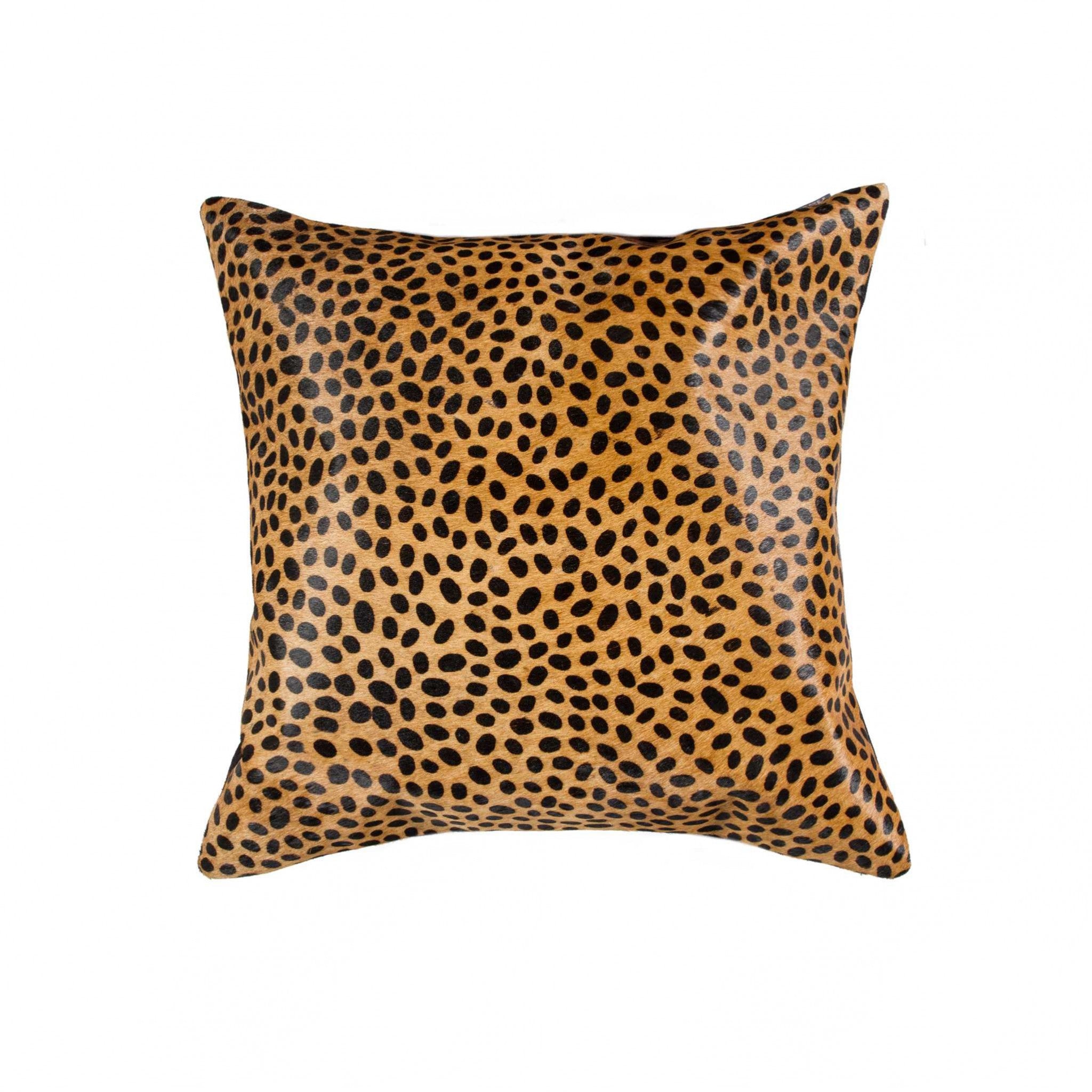 18" x 18" x 5" Sensational Cheetah Torino Kobe Cowhide - Pillow