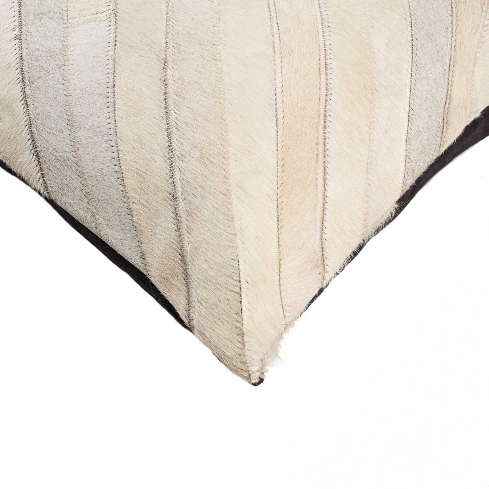 18" x 18" x 5" Natural Torino Diago Cowhide - Pillow