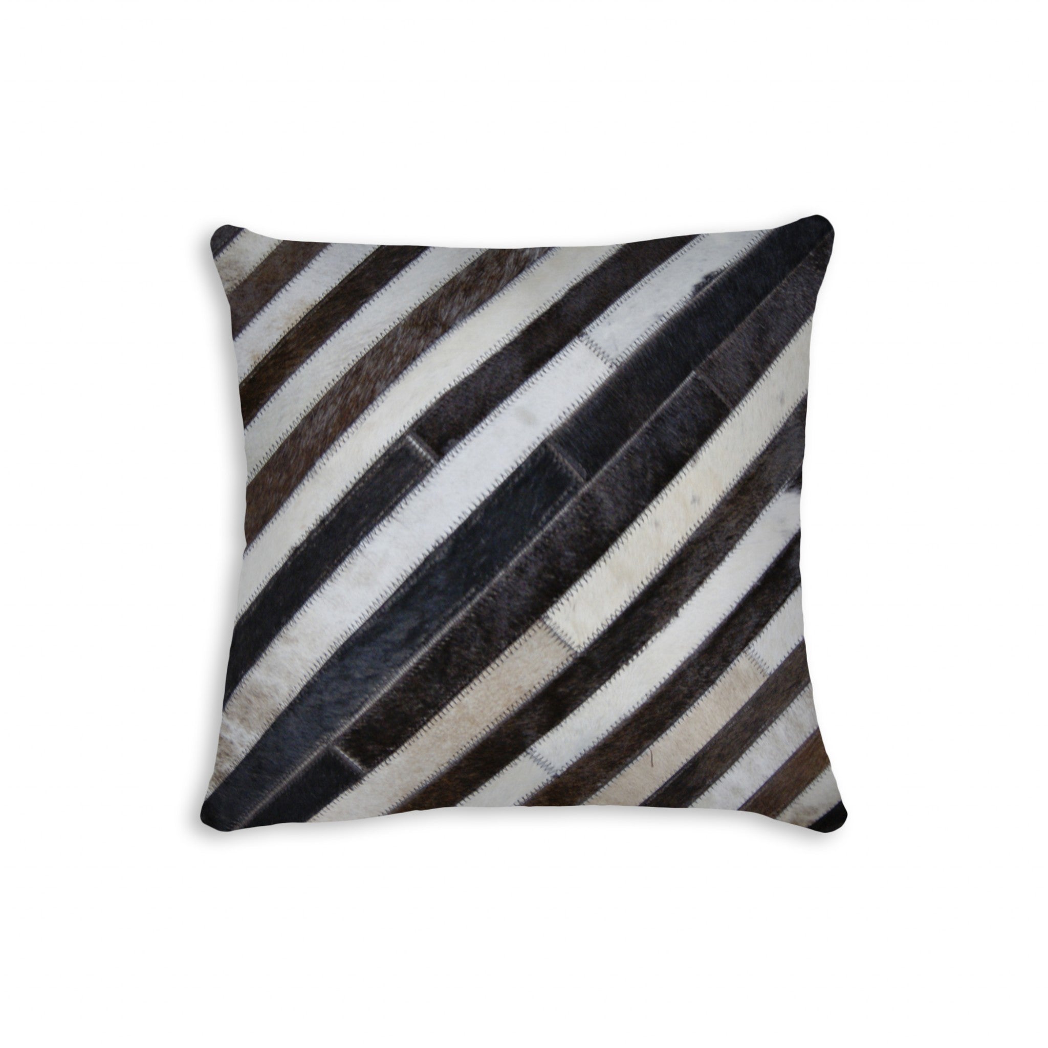 18" x 18" x 5" Fabulous Chocolate And Torino Kobe Cowhide - Pillow