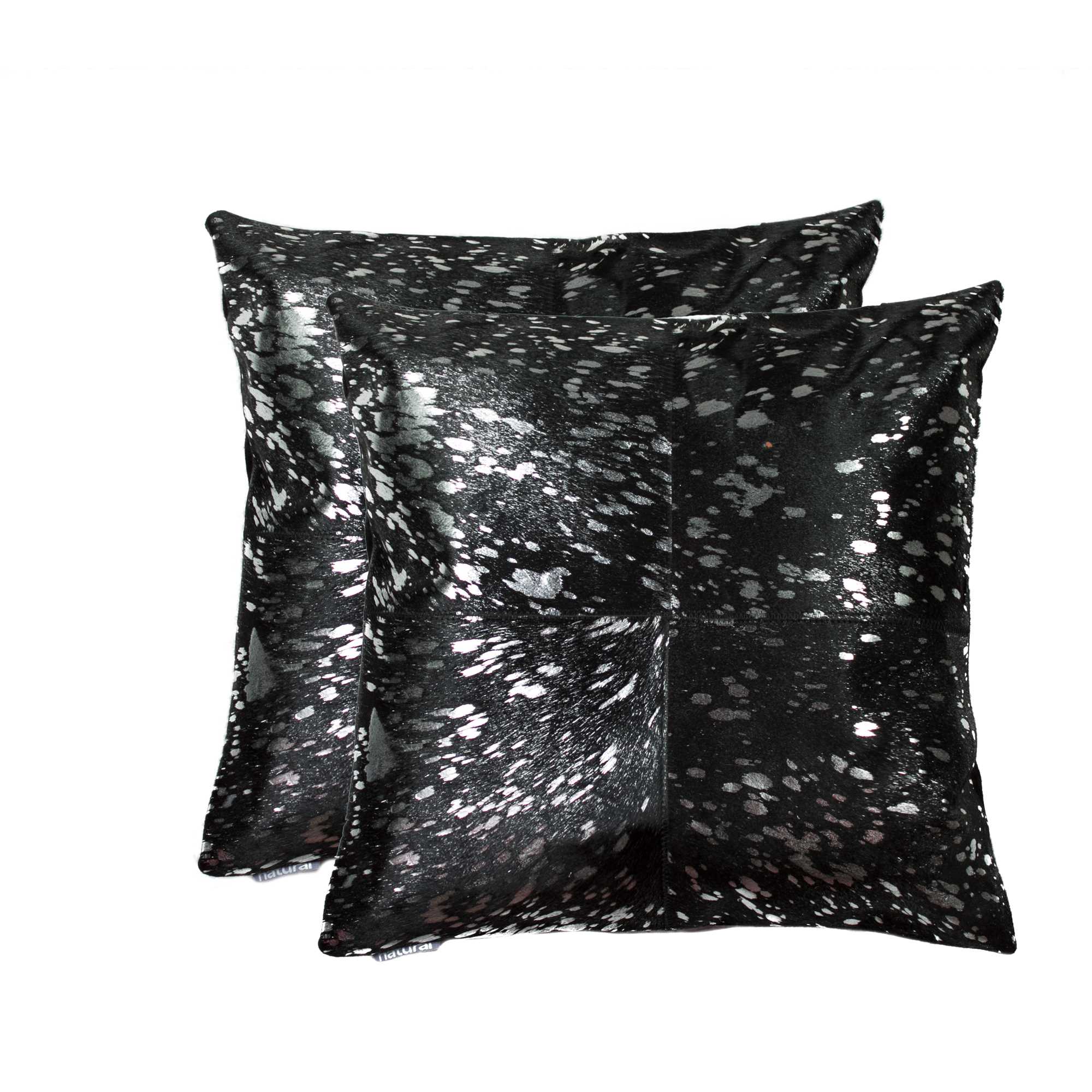 18" x 18" x 5" Silver And Black, Torino Quattro - Pillow 2-Pack