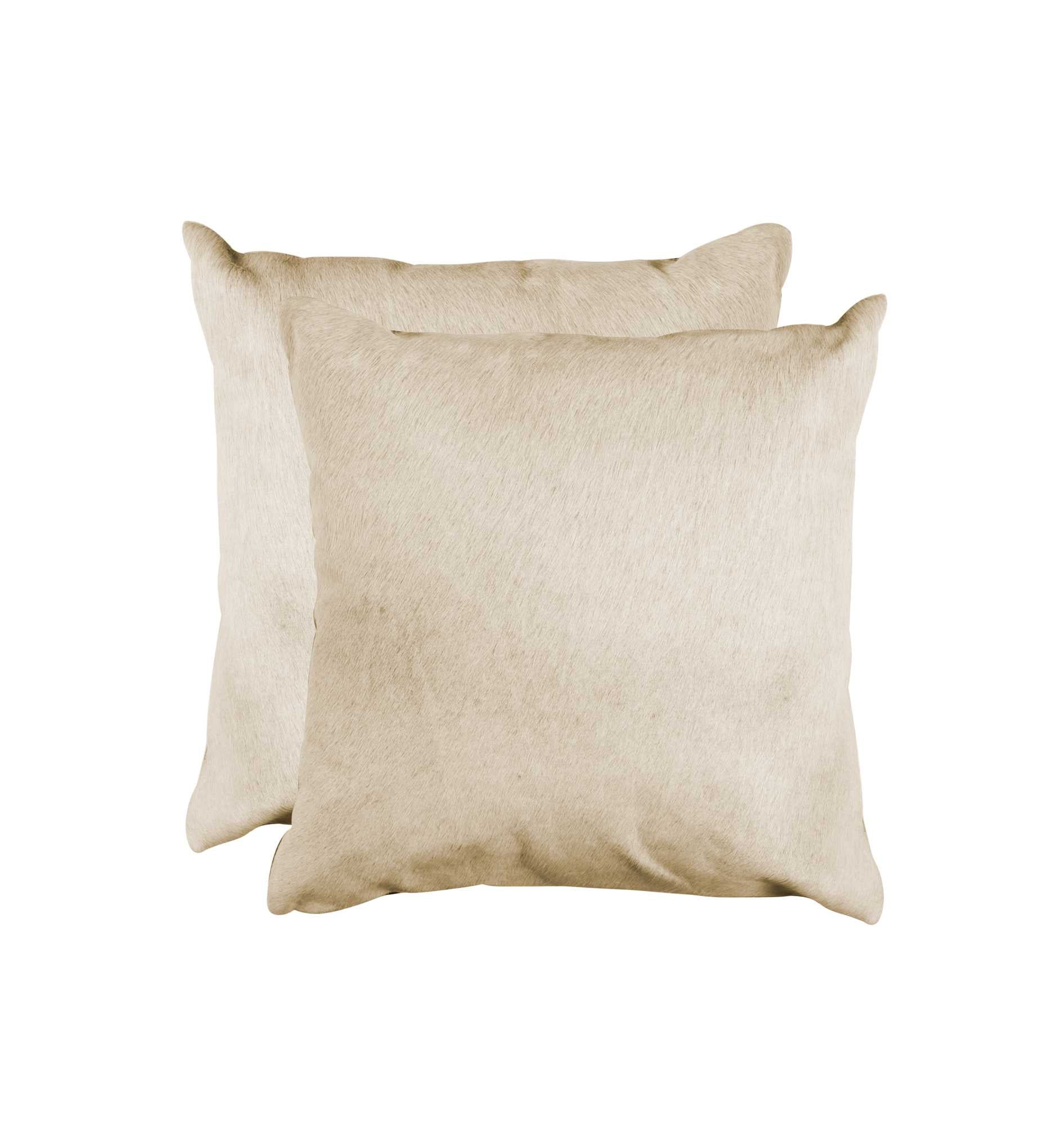 18" x 18" x 5" Natural Torino Cowhide - Pillow 2-Pack