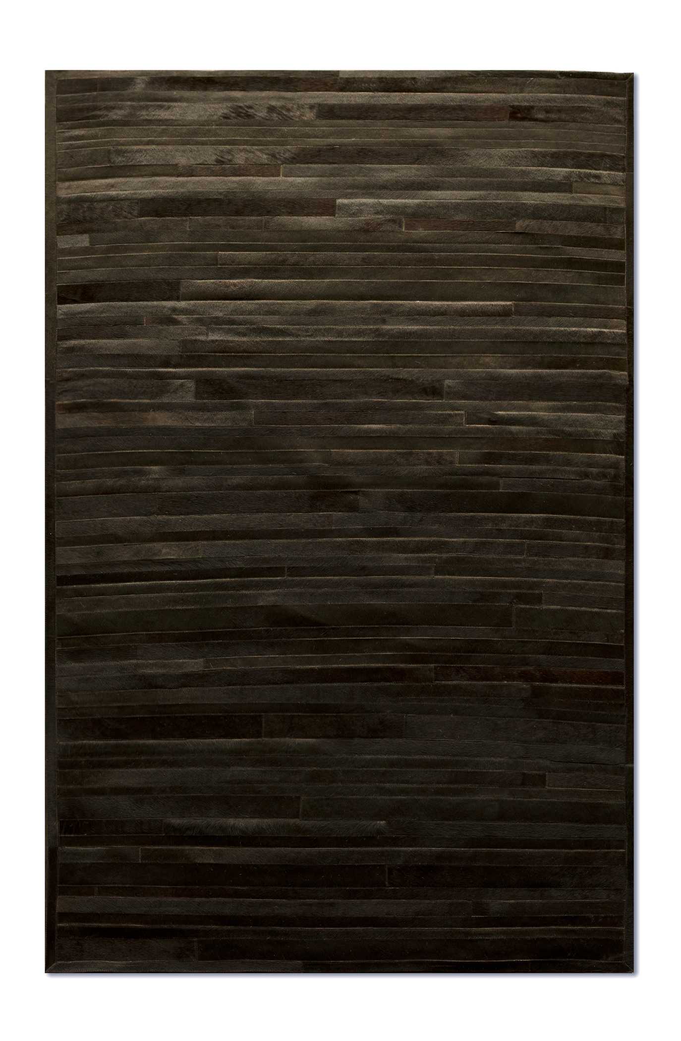60" x 96" Chocolate Linear Cowhide Stitched  Area Rug