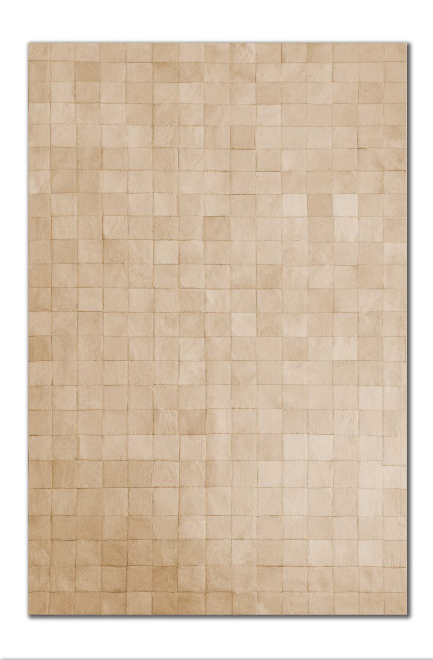 96" x 120" Natural 4" Square Patches Cowhide  Area Rug
