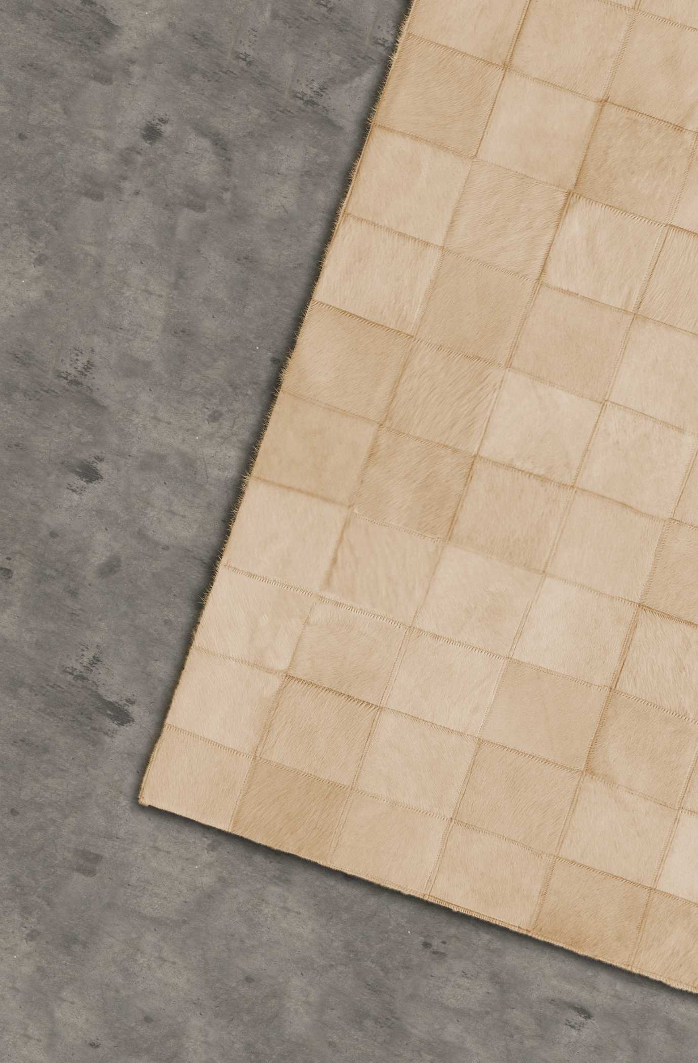 96" x 120" Natural 4" Square Patches Cowhide  Area Rug