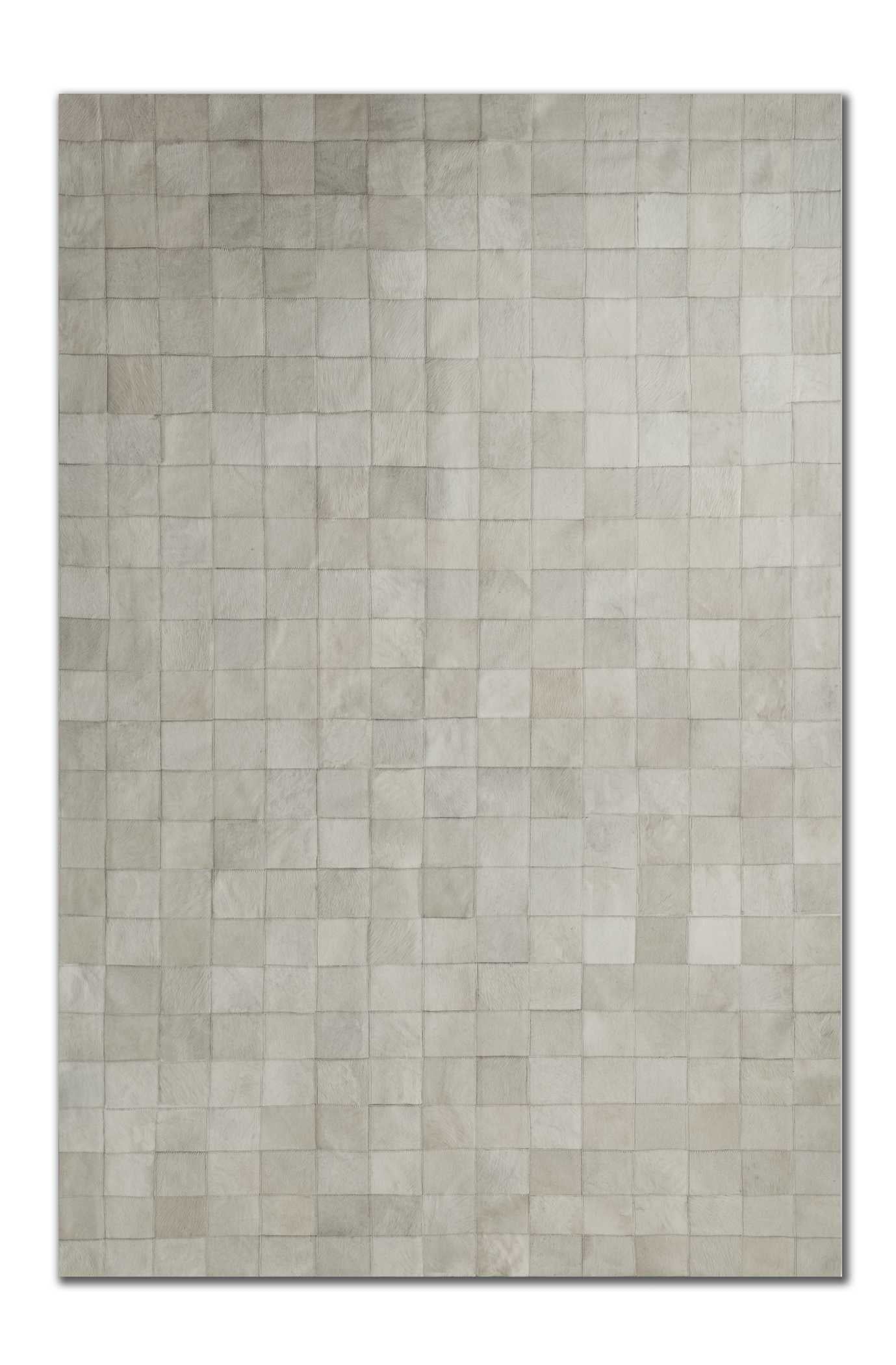 96" x 120" Gray 4" Square Patches Cowhide  Area Rug