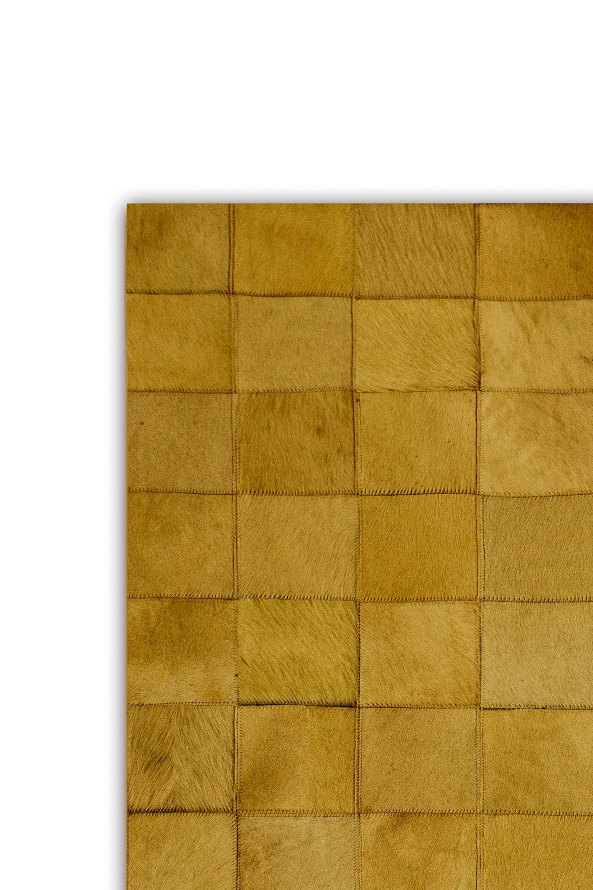 96" x 120" Tan 4" Square Patches Cowhide  Area Rug