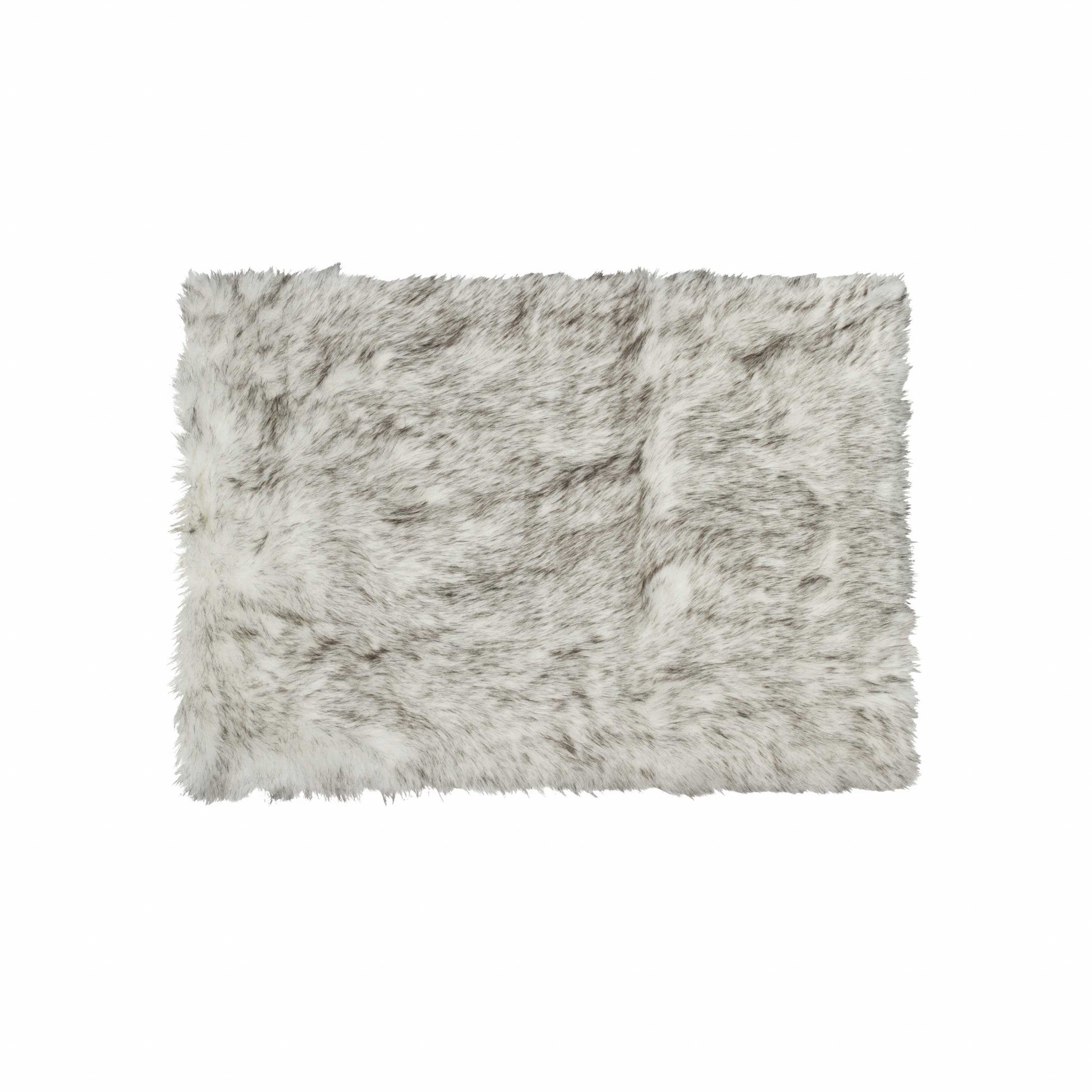 24" x 36" x 1.5" Gradient Grey Faux Fur Rectangular - Area Rug