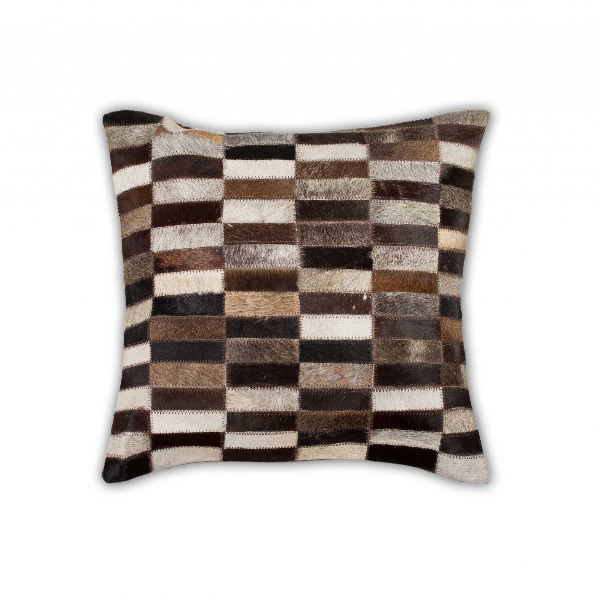 18" x 18" x 5" Superb Tricolor Torino Kobe Cowhide - Pillow