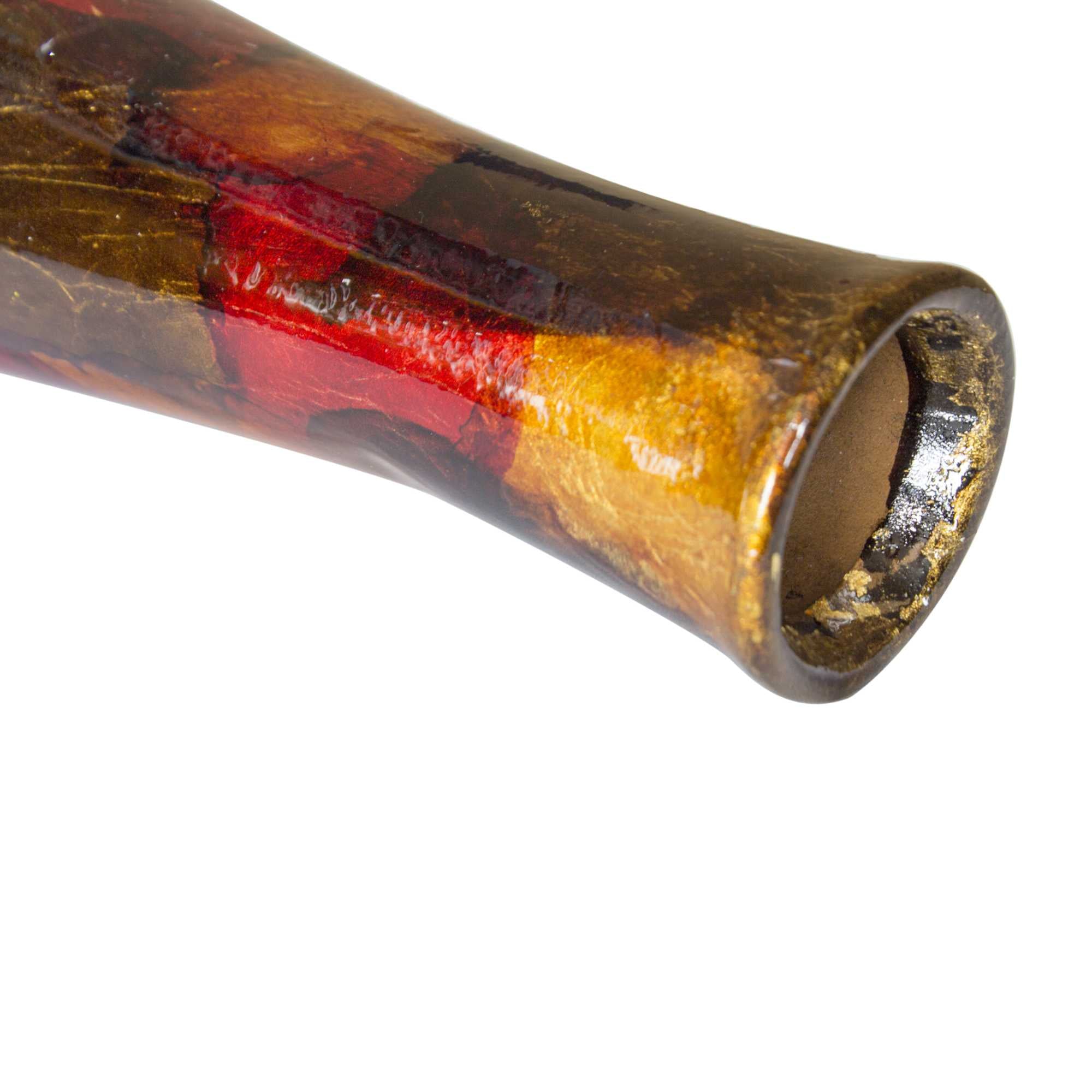 5.5" X 5.5" X 20.2" Gold Copper Brown Ceramic Floor Vase