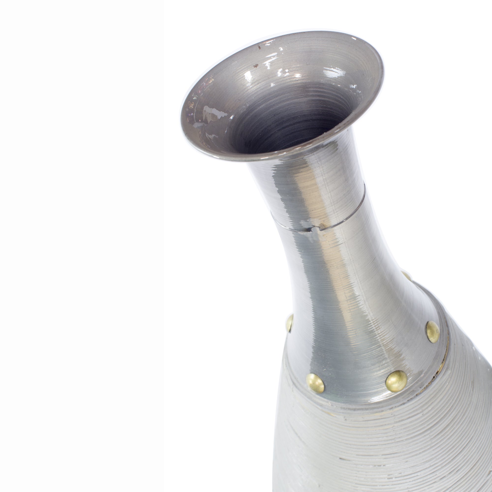 13.25" X 13.25" X 34" Black Bamboo Metal Bamboo Vase