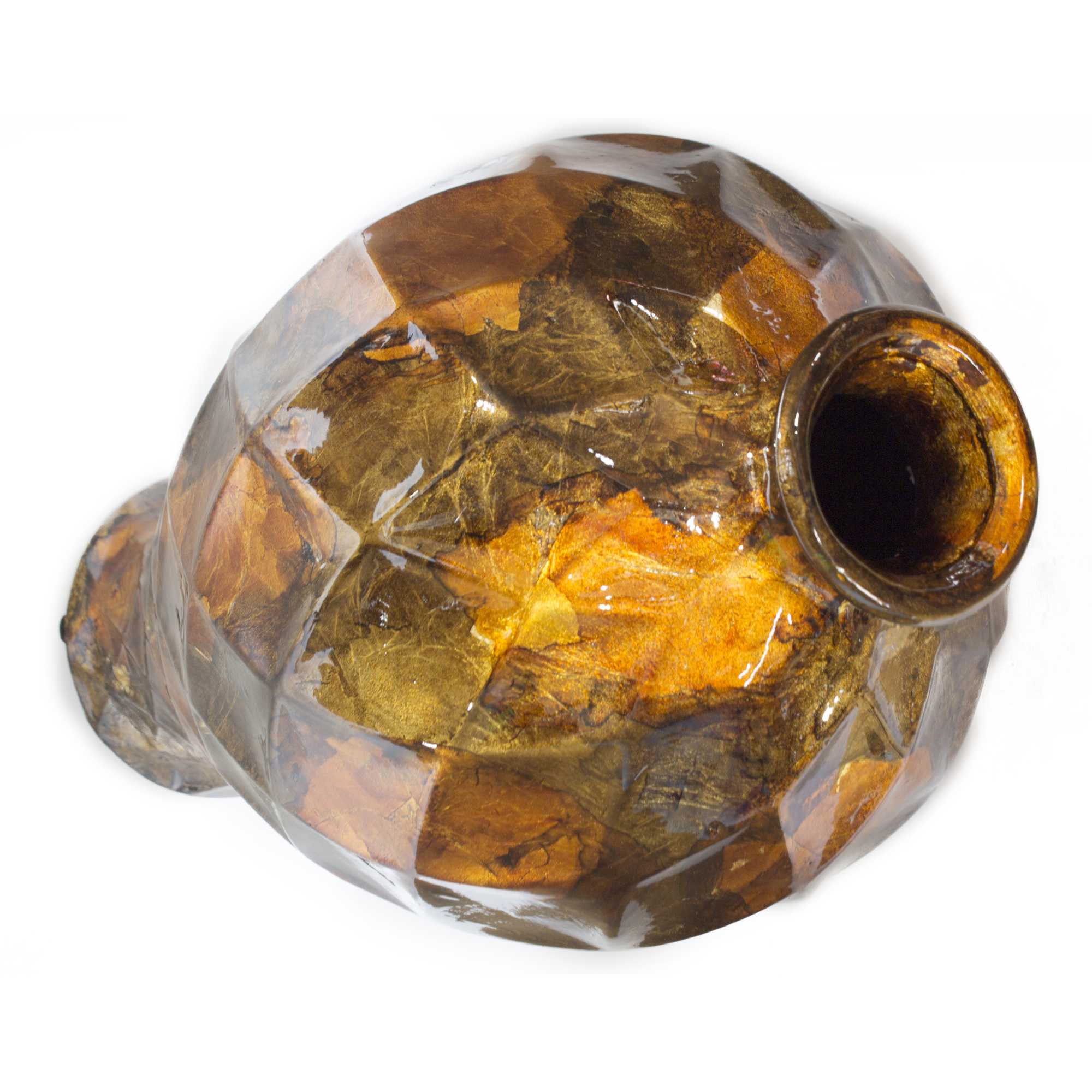 9.5" X 9.5" X 20" Bronze Ceramic Floor Vase