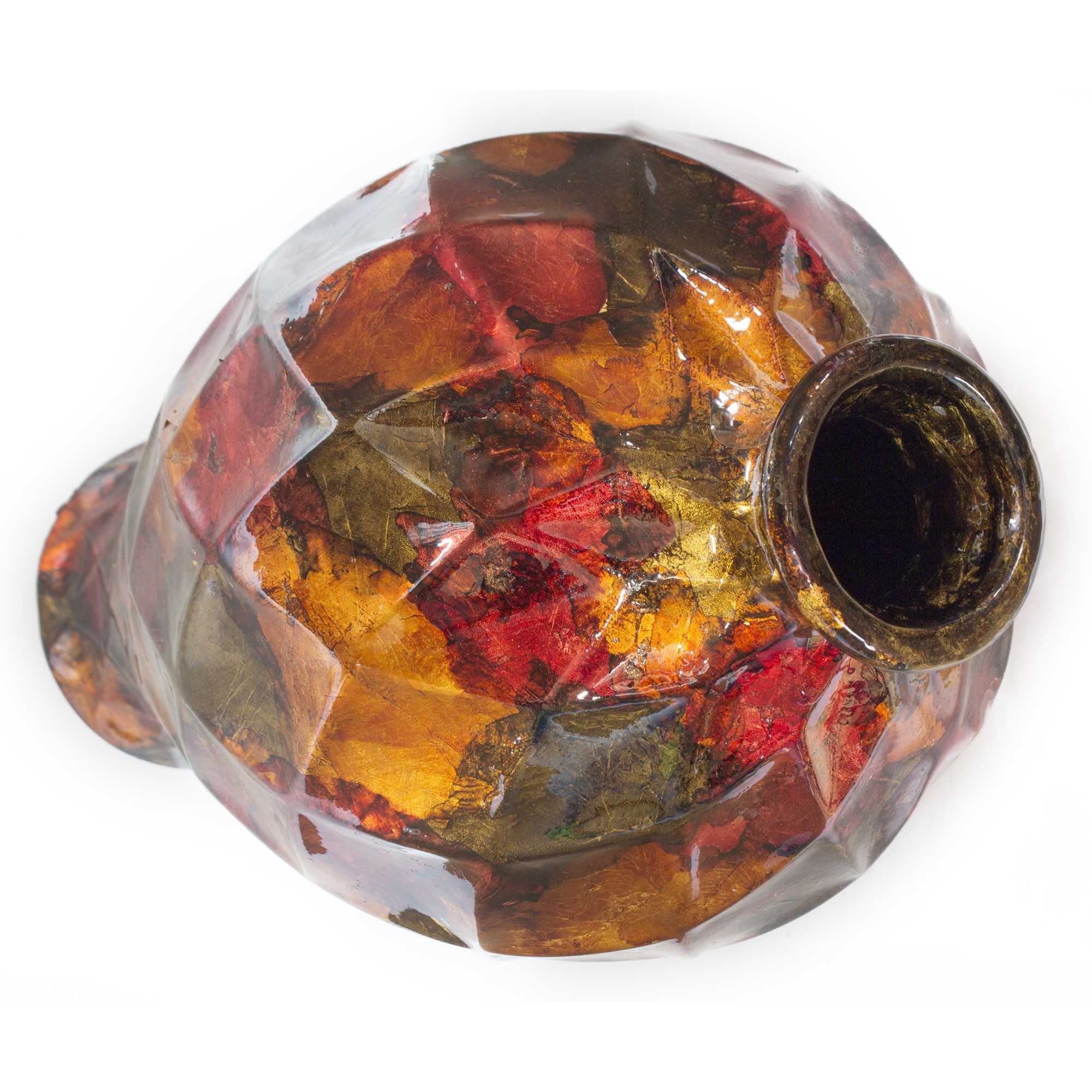 9.5" X 9.5" X 20" Brown Ceramic Floor Vase