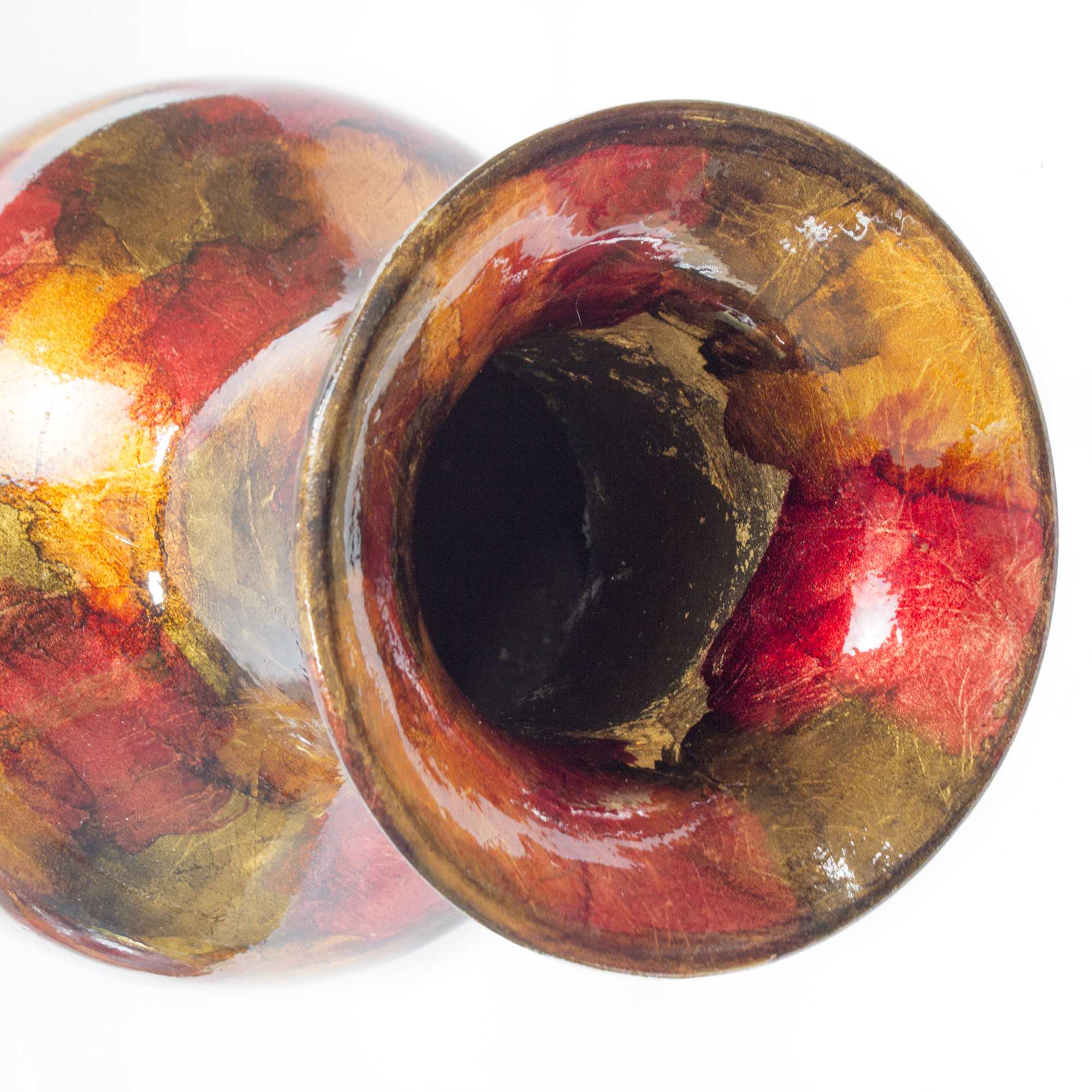 11" X 11" X 23" Multicolored Ceramic Floor Vase