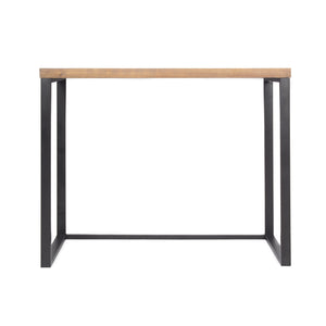41.25" X 16" X 30" Natural Metal Wood MDF Console Table