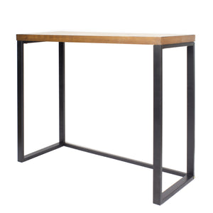 41.25" X 16" X 30" Natural Metal Wood MDF Console Table