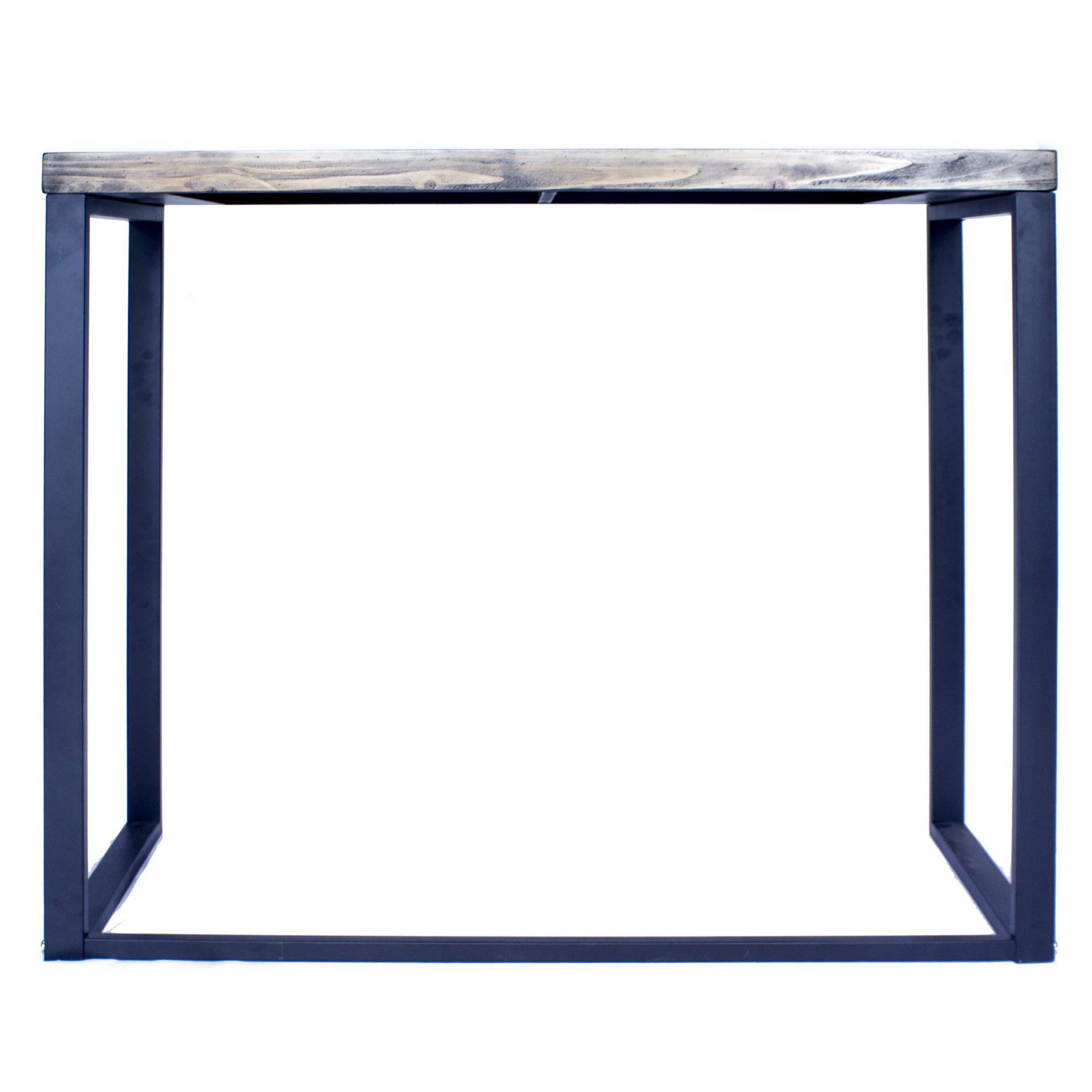 41.25" X 16" X 30" Grey Metal Wood MDF Modern Industrial Wood Console Table
