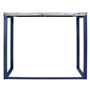 41.25" X 16" X 30" Grey Metal Wood MDF Modern Industrial Wood Console Table