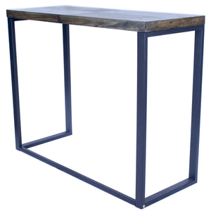 41.25" X 16" X 30" Grey Metal Wood MDF Modern Industrial Wood Console Table