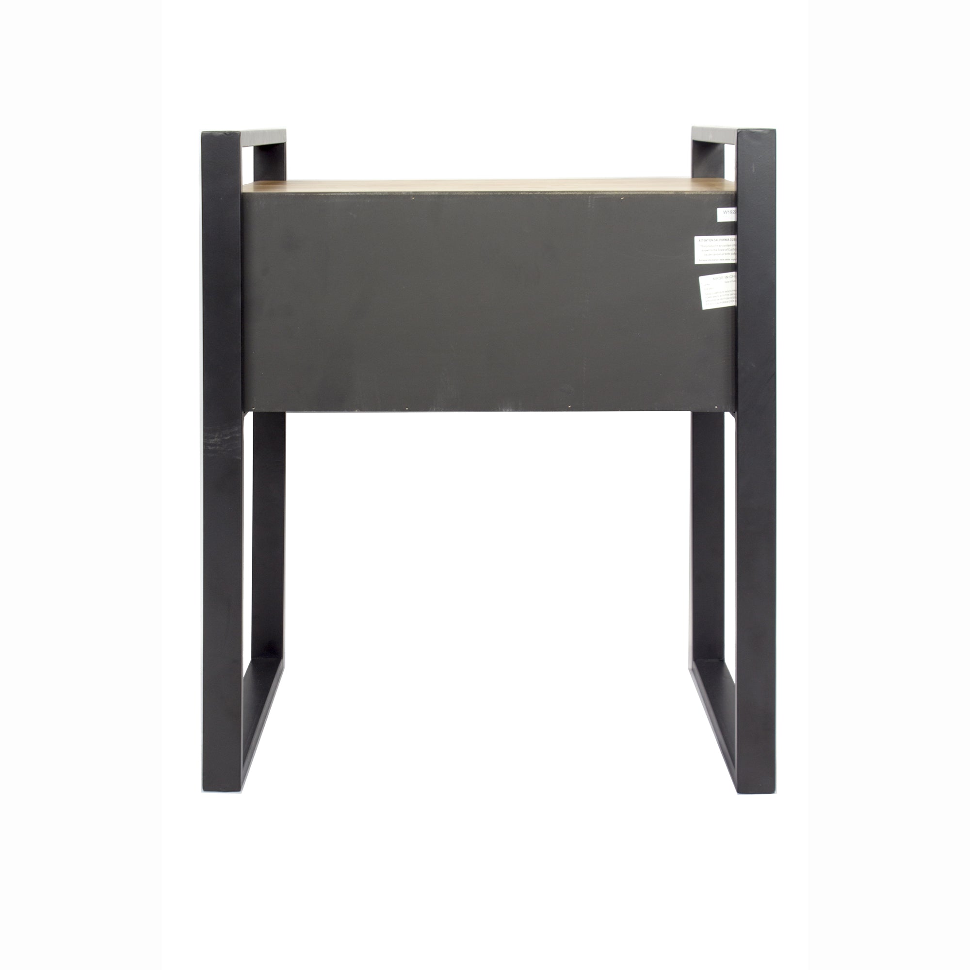 20" X 14.25" X 23.5" Gray Metal Wood MDF End Table with a Drawer