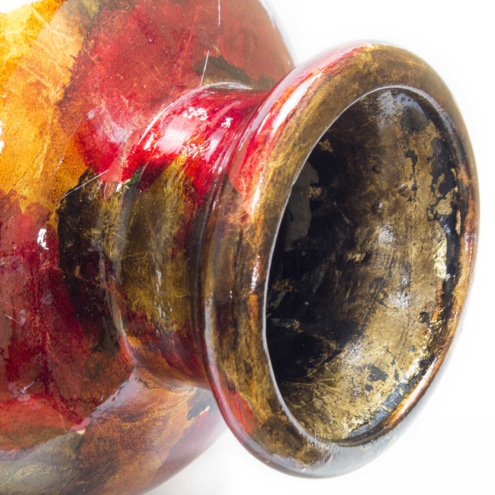 12" X 12" X 32" Multi Color Ceramic Floor Vase