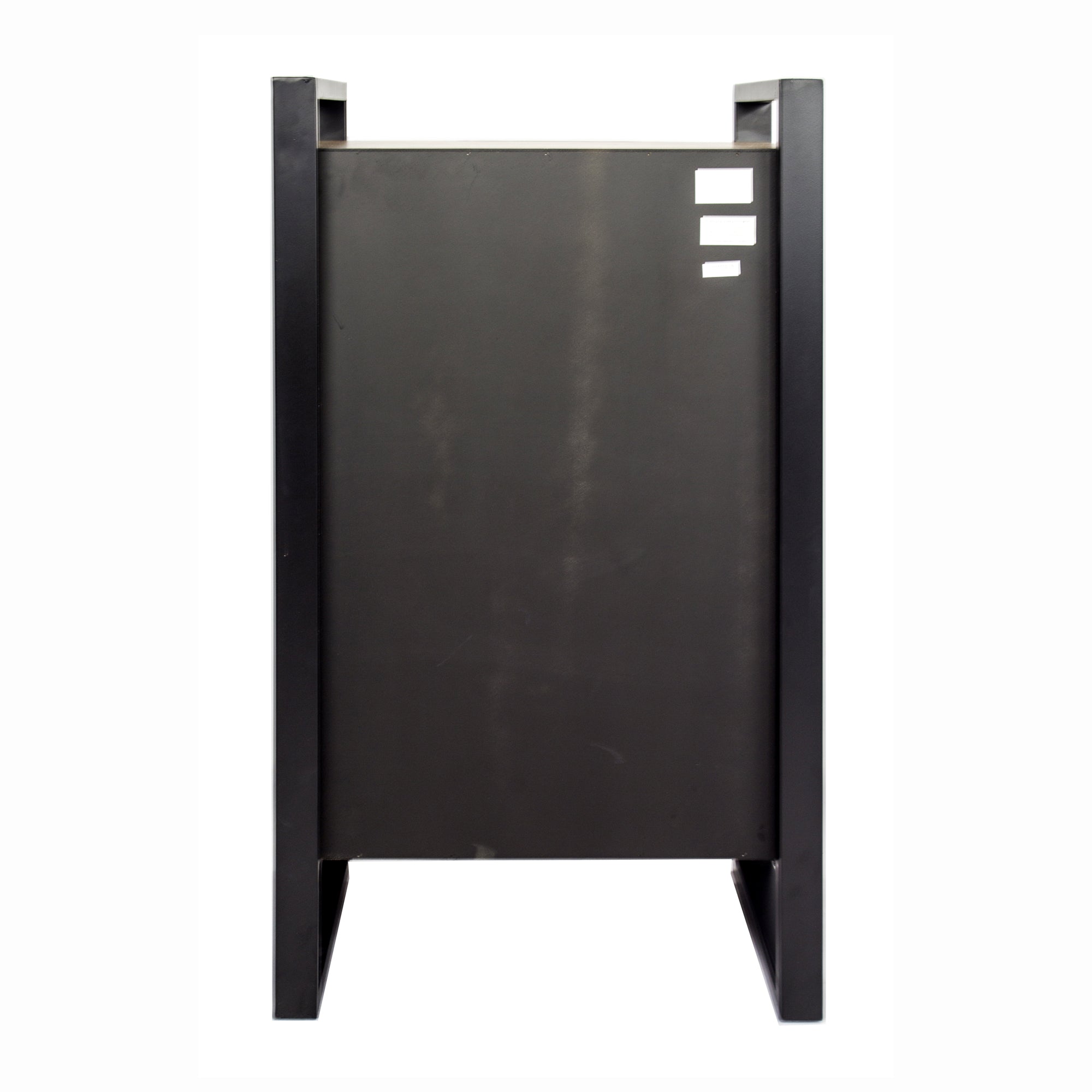 19.75" X 14.75" X 33.5" Gray Metal Wood MDF End Table with Drawers