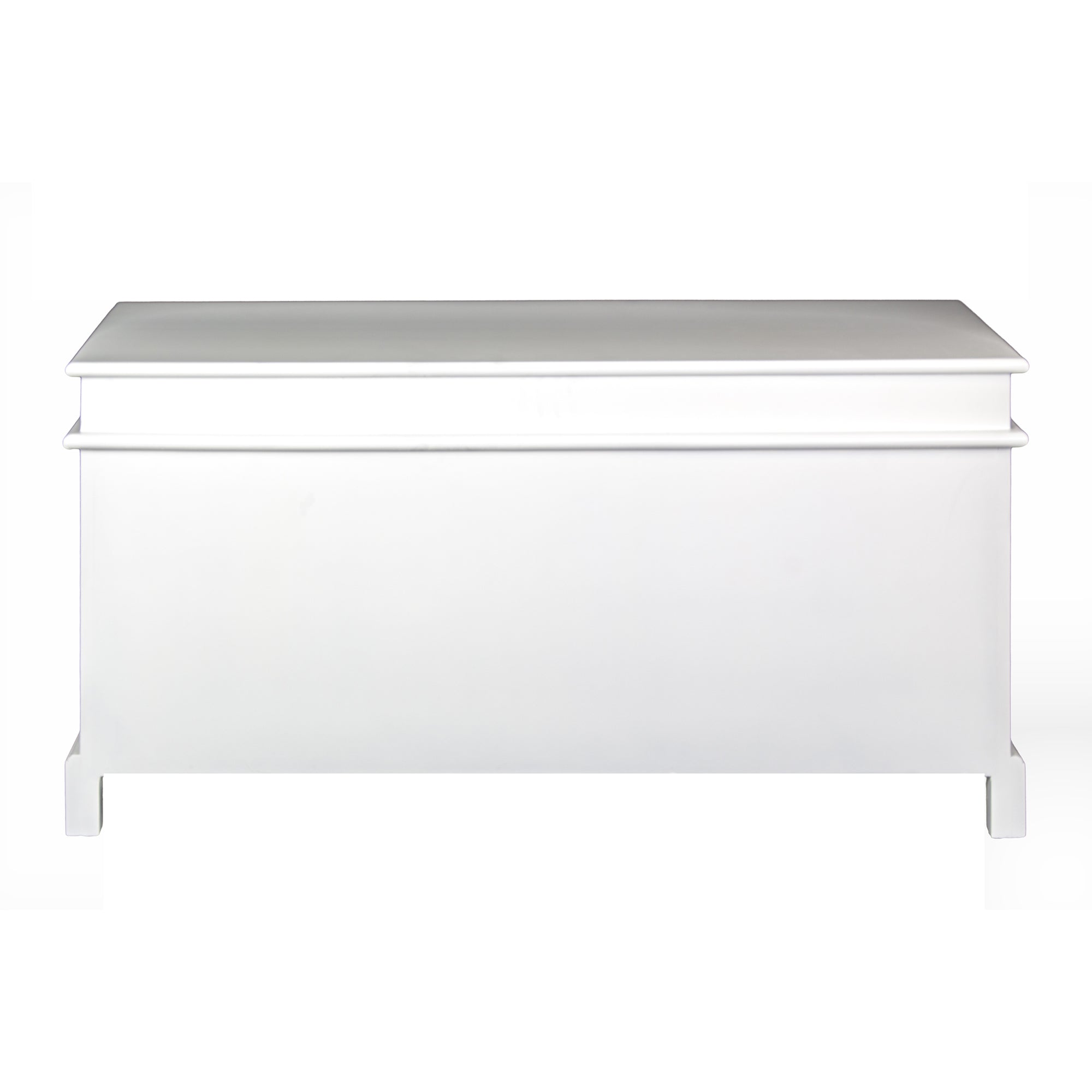 40" X 13" X 20" White MDF Rattan Skin Storage Bench with  Baskets