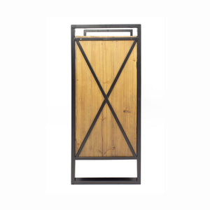 Natural and White Metal Wood MDF Sideboard with  Doors
