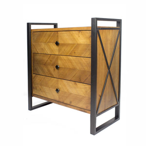Natural Turquoise Metal Wood MDF Accent Cabinet with  Drawers