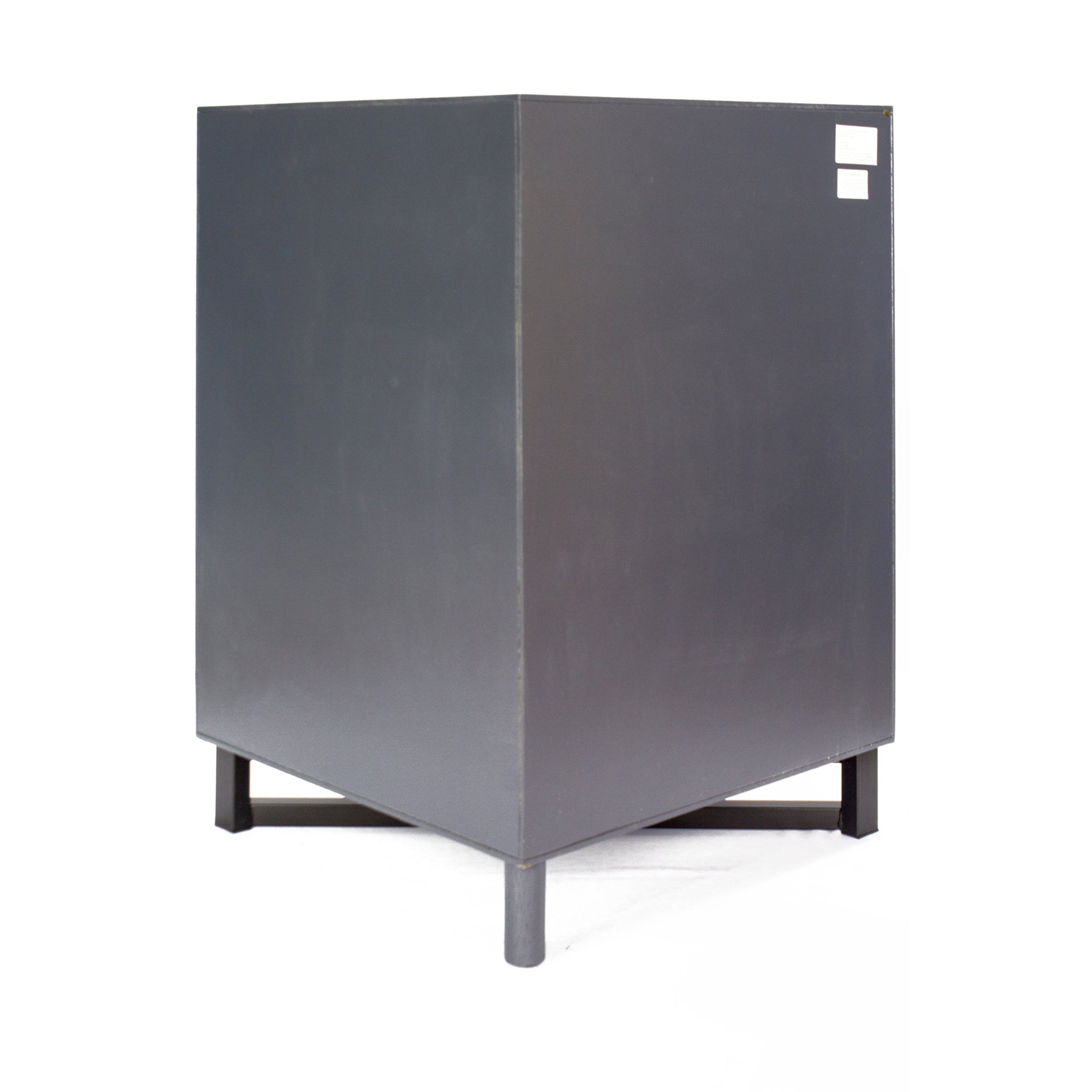 Gray MDF Wood Metal Corner Cabinet with  Doors and a Shelf
