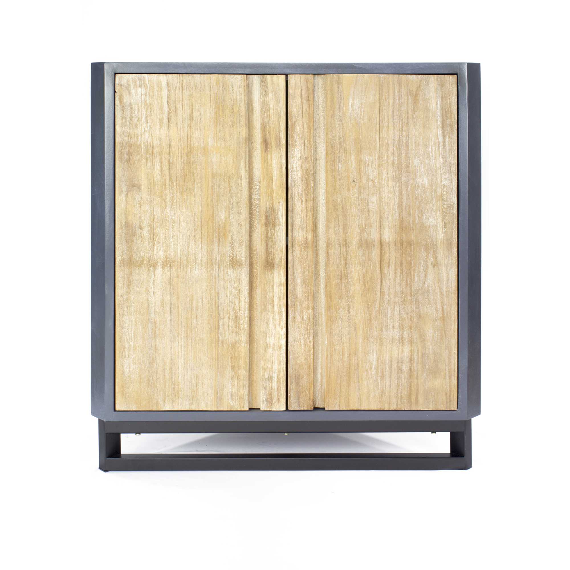 Red MDF Wood Metal Corner Cabinet with  Doors