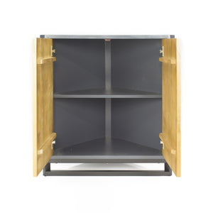 Red MDF Wood Metal Corner Cabinet with  Doors