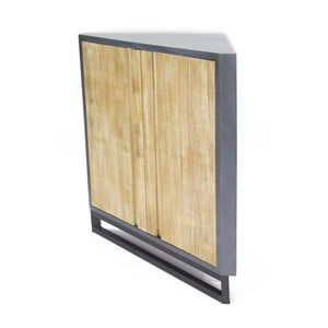 Red MDF Wood Metal Corner Cabinet with  Doors