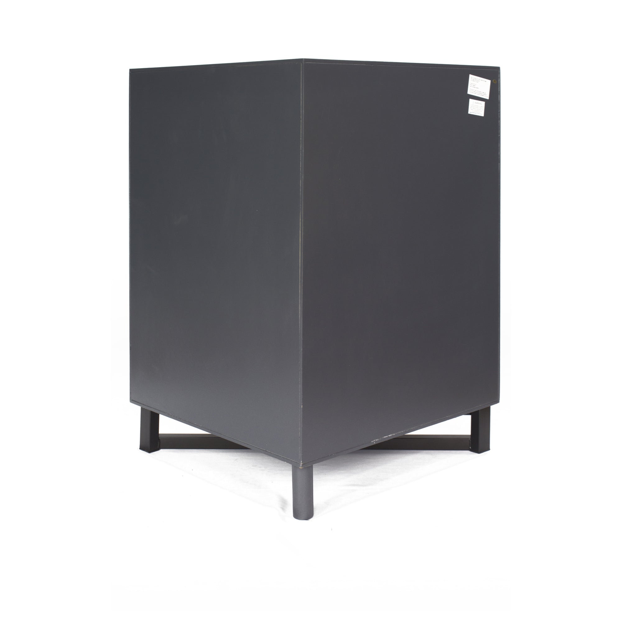 Red MDF Wood Metal Corner Cabinet with  Doors