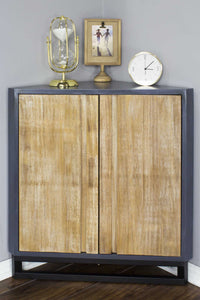 Red MDF Wood Metal Corner Cabinet with  Doors