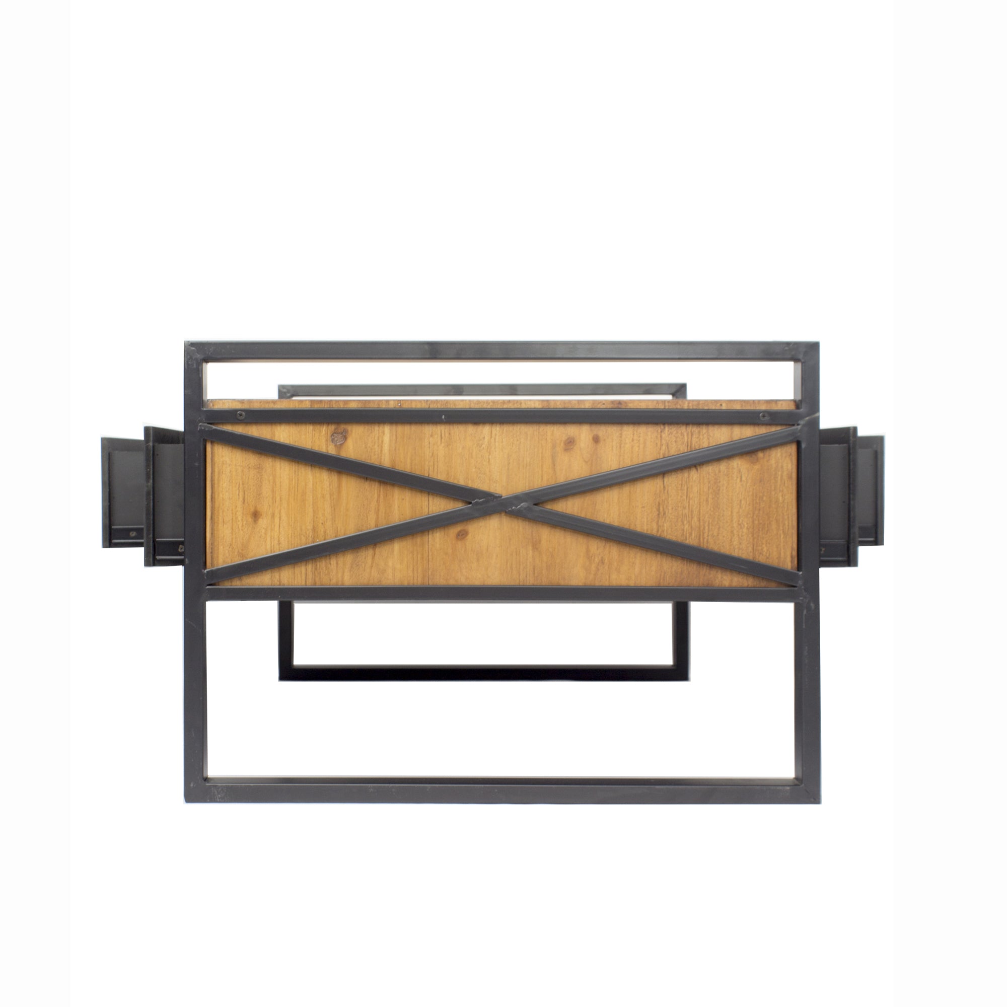 Green Brown Natural Metal Wood MDF Coffee Table with  Drawers
