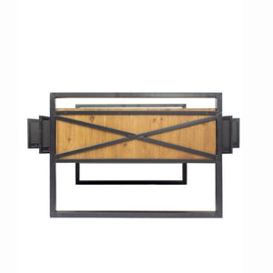Green Brown Natural Metal Wood MDF Coffee Table with  Drawers