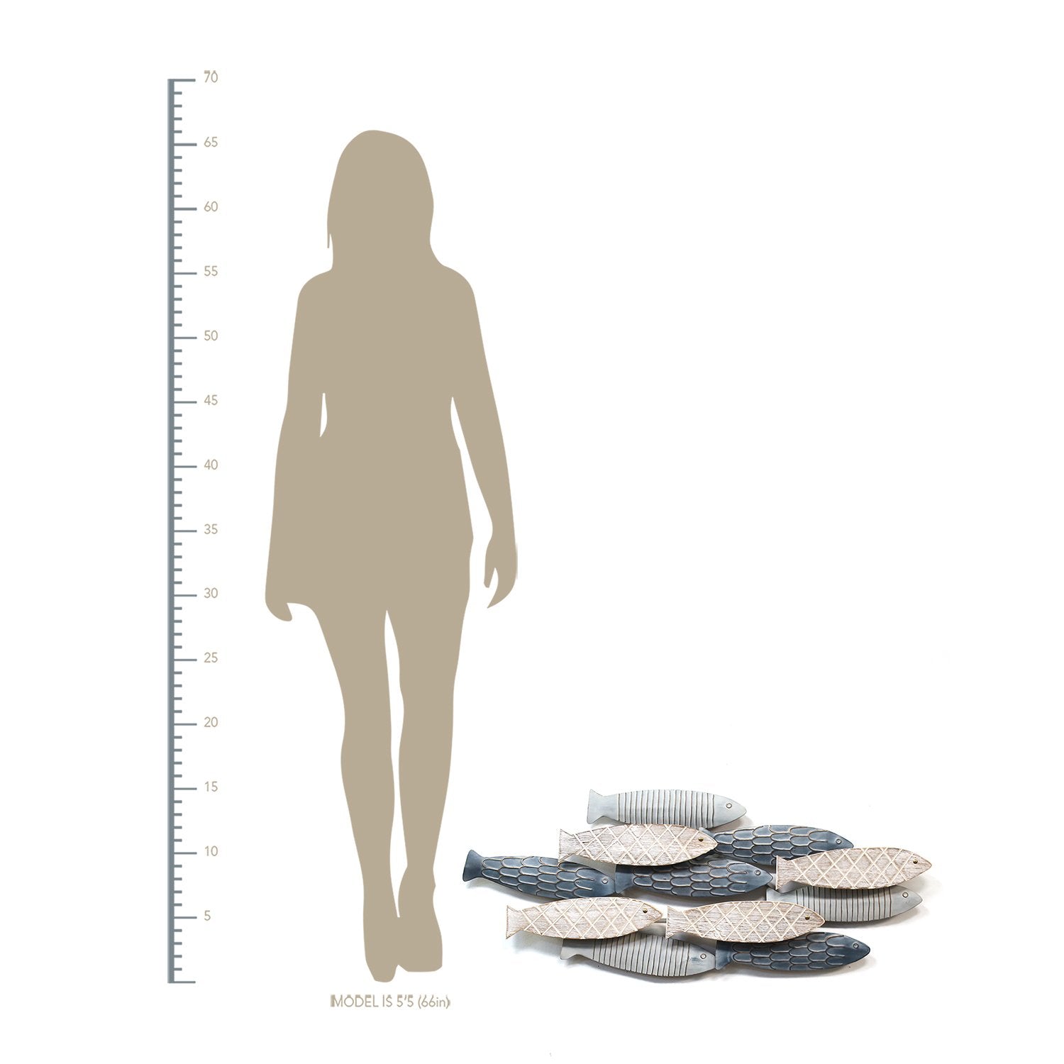 School of Fish Wood & Metal Wall Decor