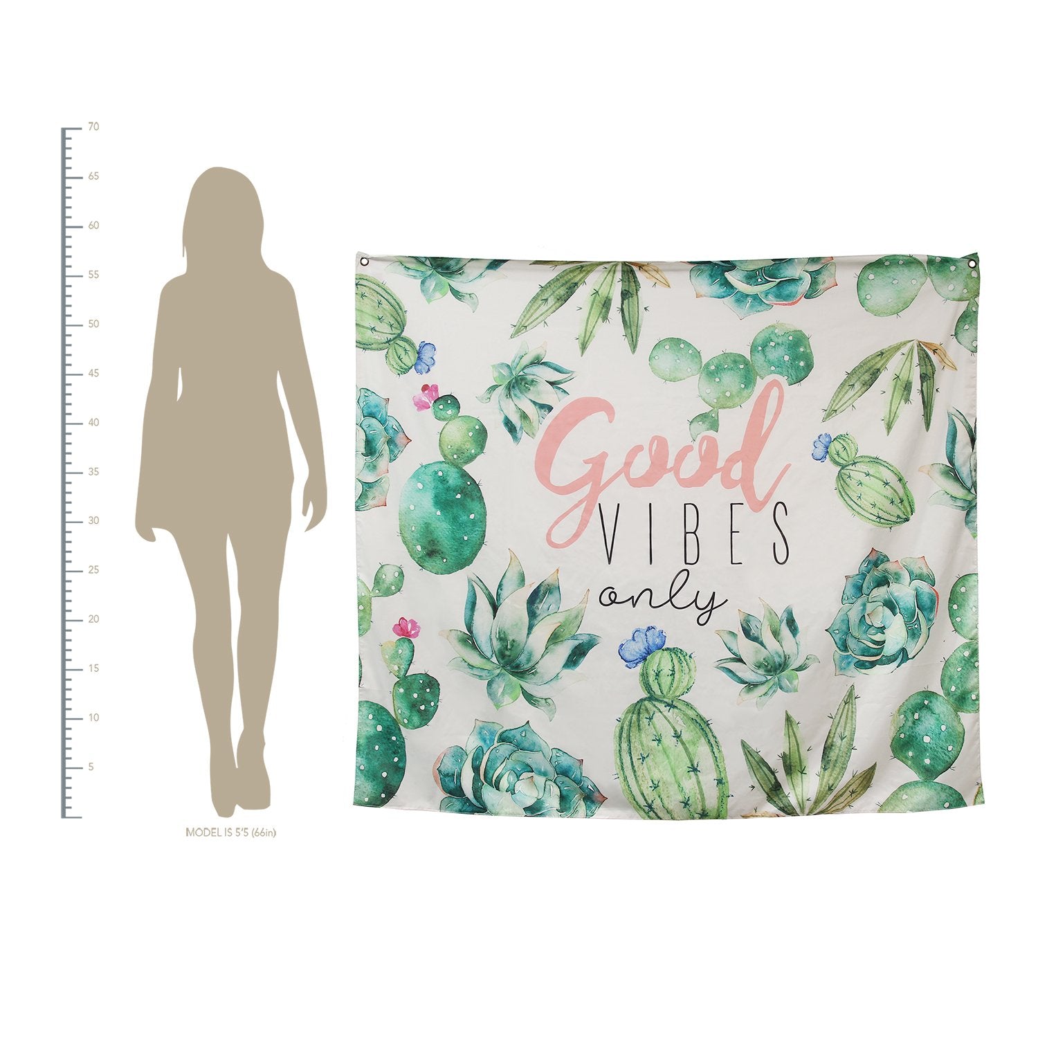 Colorful "Good Vibes Only" Tapestry