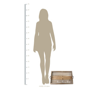 Distressed "Love Lives Here" Metal & Wood Tray